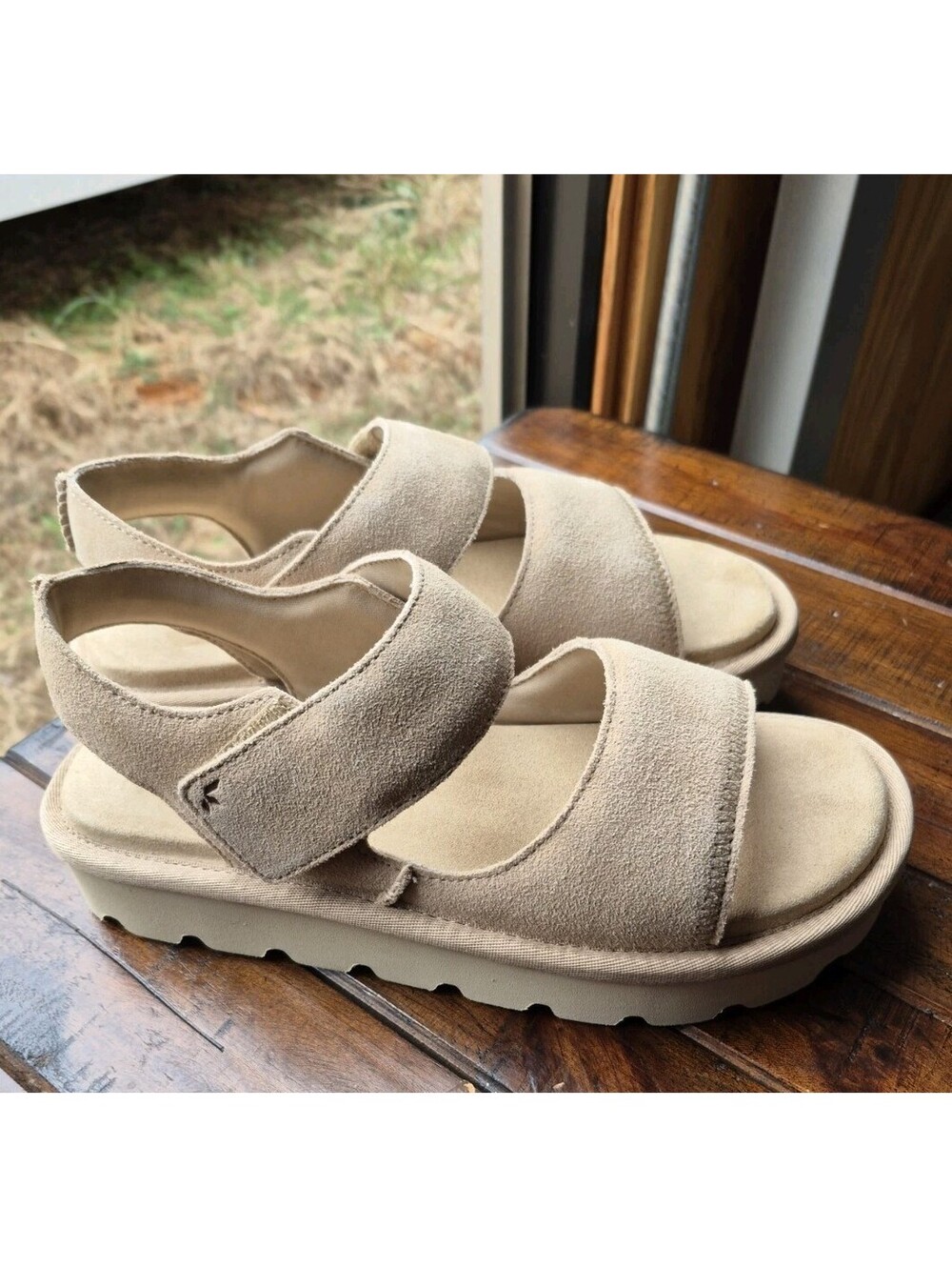 UGG Koolaburra Tizz Sandals Womens Sz 9 Tan Slip On Strappy 1167750 NEW